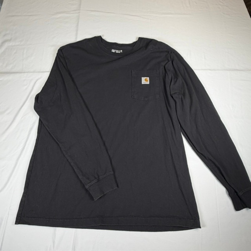 Carhartt Mens XL Tall Black Loose Fit Long Sleeve Pocket T-Shirt K126 BLK